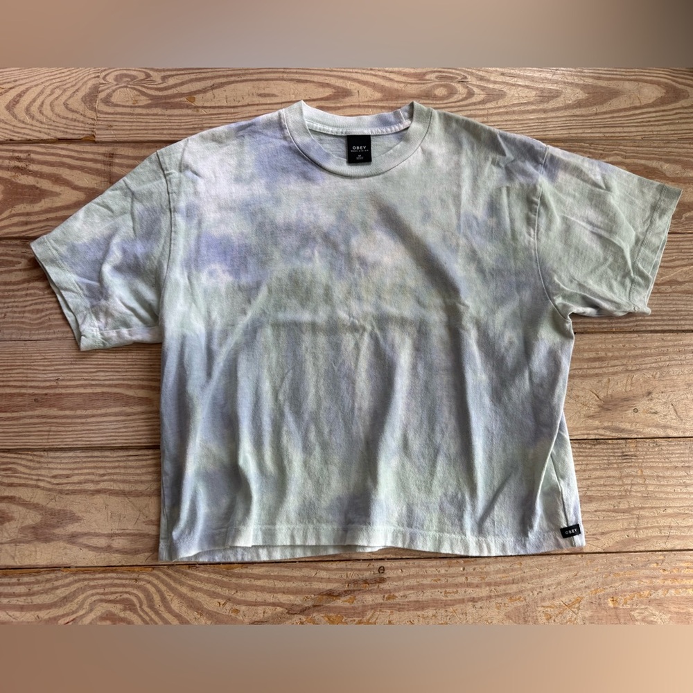 Obey cropped Tie-Dye T-Shirt size m